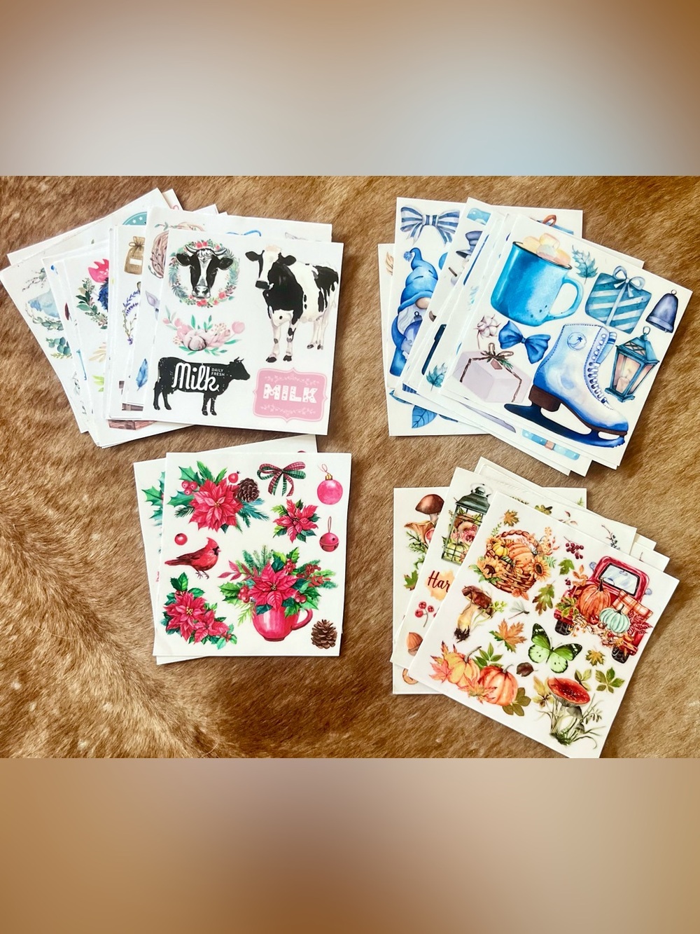 Farmhouse, Christmas, & Fall Rub on Transfers for Crafts. NWOT